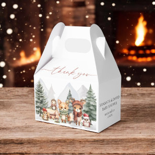 Woodland Snowy Forest Animals Favour Box
