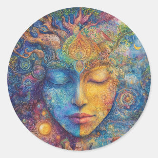 Woodland Spirit Goddess Classic Round Sticker