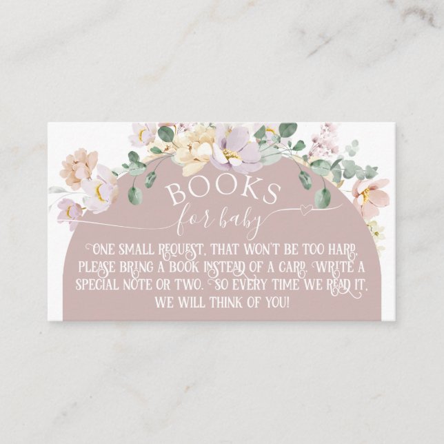 Woodland spring floral girl Baby Shower book for Enclosure Card (Front)