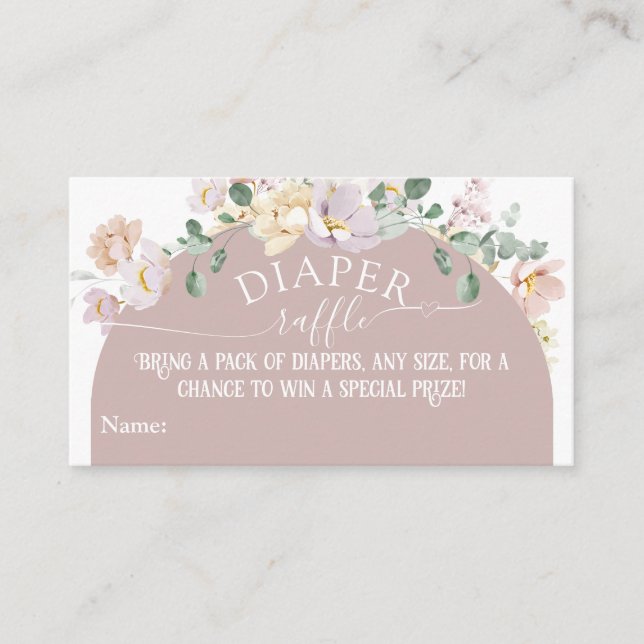 Woodland spring floral girl Baby Shower diaper Enclosure Card (Front)