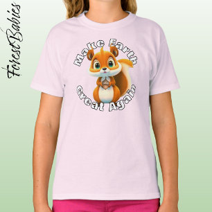 Woodland Squirrel Acorn Make Earth Great Again T-Shirt