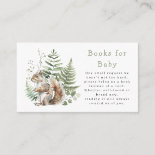 Woodland Squirrel Baby Shower Books for Baby Enclosure Card