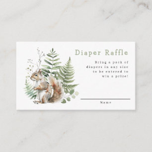 Woodland Squirrel Baby Shower Diaper Raffle Enclosure Card