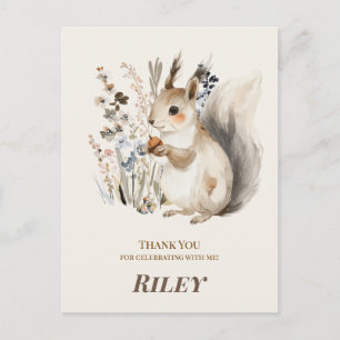 Woodland Squirrel Birthday Thank You Card