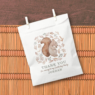 Woodland Squirrel & Foliage Thank You Favour Bags