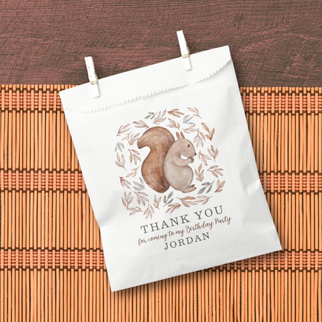 Woodland Squirrel & Foliage Thank You Favour Bags (Creator Uploaded)