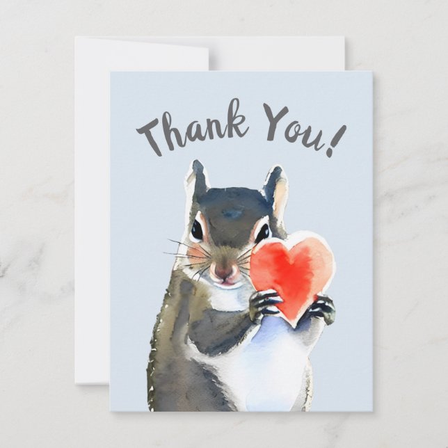 woodland Squirrel thank you card (Front)