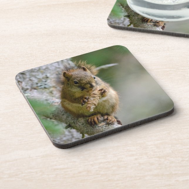 Woodland Squirrel – Wildlife Design Coaster (Left Side)