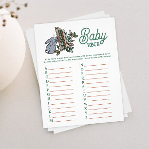 Woodland Storybook ABCs Baby Shower Party Game Flyer