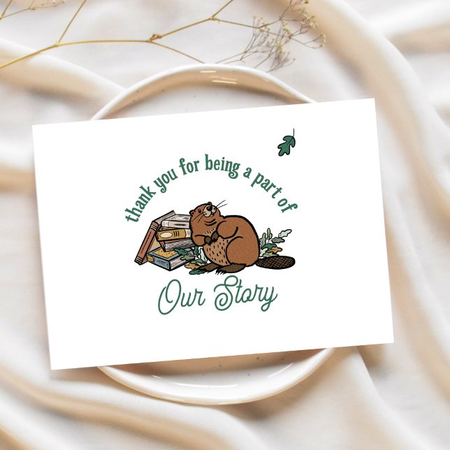 Woodland Storybook Baby Shower Thank You Card (Cute Woodland Storybook Thank You Card)