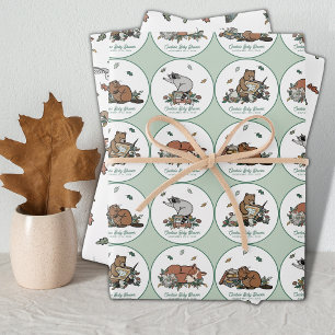 Woodland Storybook Baby Shower Wrapping Paper Sheet