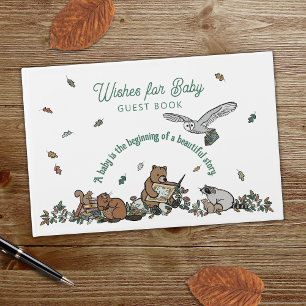 Woodland Storybook Wishes for Baby Shower Guest Book