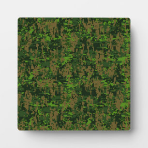 Woodland Style Digital Camouflage Accent Decor Plaque