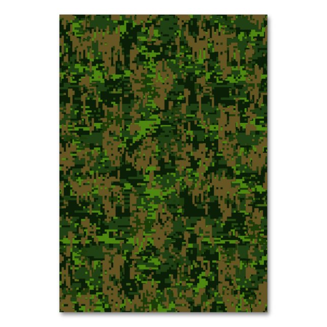 Woodland Style Digital Camouflage Accent Table Number (Front)