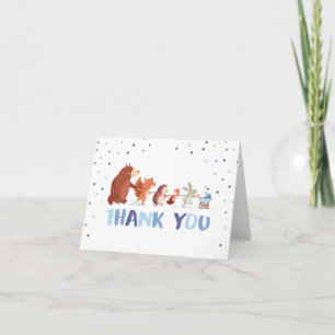 Woodland Thank you card Animals Boy Baby shower