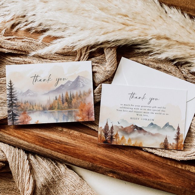 Woodland Thank You Card Forest Rustic Fall Muted (Creator Uploaded)