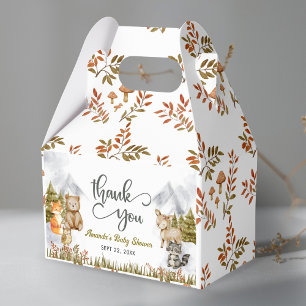 Woodland Thank You Forest Animals Baby Shower Favour Box
