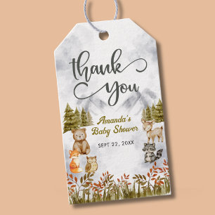Woodland Thank You Forest Animals Baby Shower Gift Tags