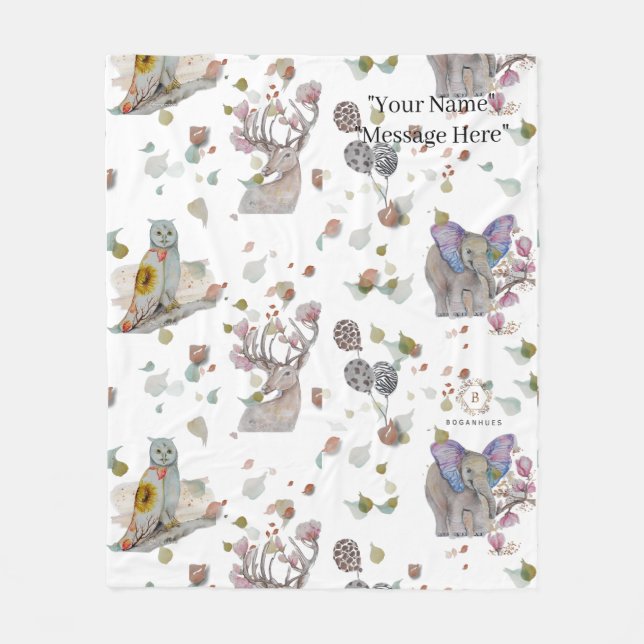 Woodland Theme Baby  Fleece Blanket (Front)
