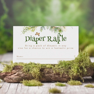 Woodland Themed Diaper Raffle Tickets Enclosure Card