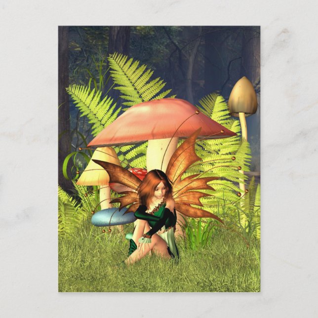 Woodland Toadstool Fairy Postcard (Front)