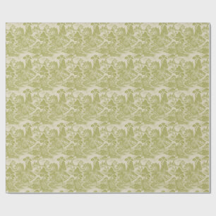 Woodland Toile Forest Animals Vintage Botanical Wrapping Paper