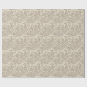Woodland Toile Forest Animals Vintage Botanical Wrapping Paper