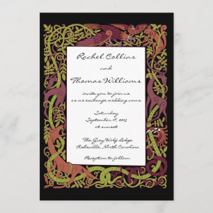 Woodland Tones Celtic Animals Wedding Invitation