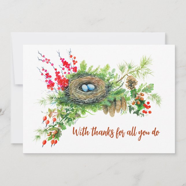 Woodland Treasures Gratitude Thanksgiving Holiday Card (Front)
