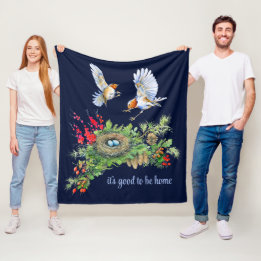 Woodland Treasures It's Good to be Home Fleece Blanket