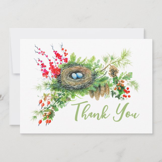 Woodland Treasures Personalised  Thank You Card (Front)