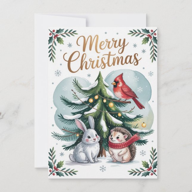 Woodland Tree Christmas Card (Front)