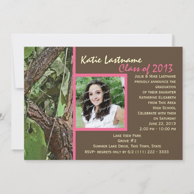 Woodland Tree Graduation Invitation (Front)