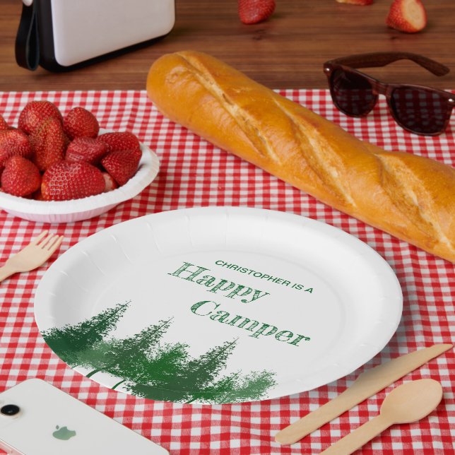 Woodland Trees Birthday Paper Plate (Picnic)