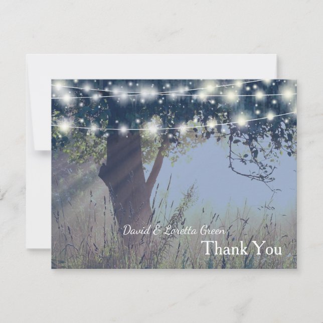 Woodland Twilight Fairy Lights Thank You (Front)