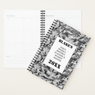 Woodland Urban Camouflage Daily Budget Planner
