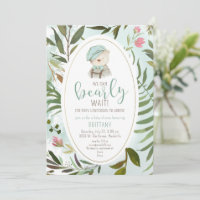 Woodland Vintage Greenery Teddy Bear Baby Shower