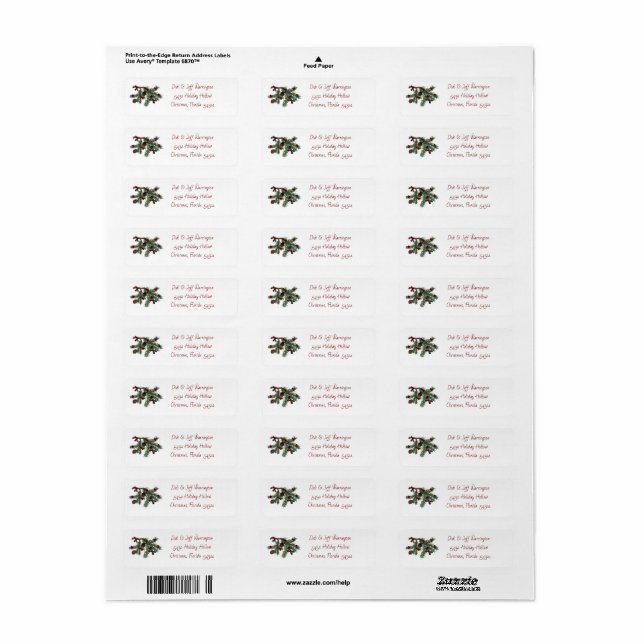 “Woodland Warmth” theme Return Labels (Full Sheet)