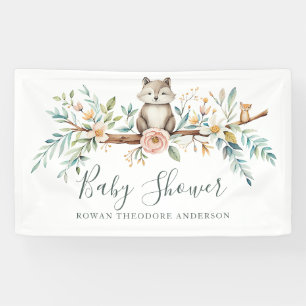 Woodland Watercolor Animals Banner
