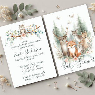 Woodland Watercolor Animals Invitation