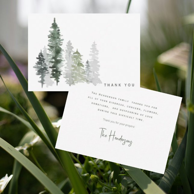 Woodland Watercolor Bereavement Thank You (Creator Uploaded)