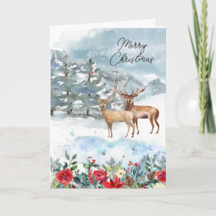 Woodland Watercolor Christmas Card