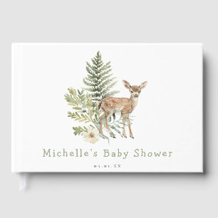 Woodland Watercolor Deer Baby Shower Guest Book