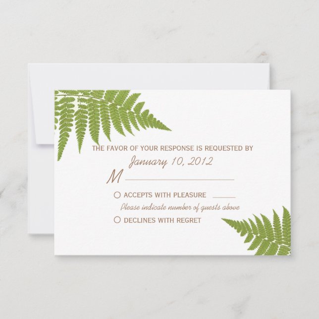 Woodland Wedding Fern RSVP (Front)