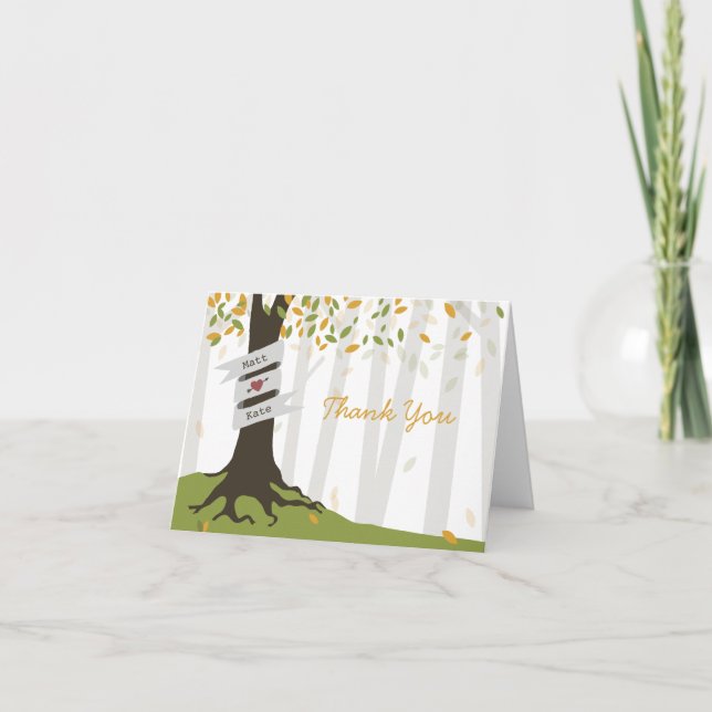 Woodland Wedding Thank You - Early Autumn (Front)