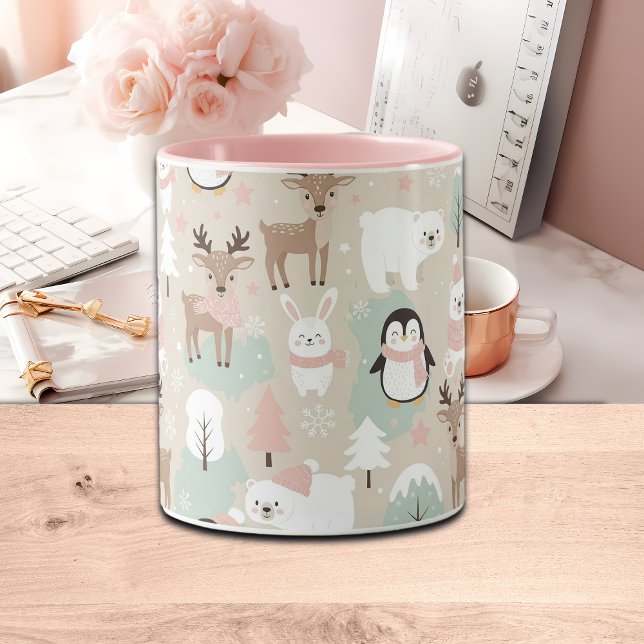 Woodland Whimsical Forest Animals Winter Mug (Creator Uploaded)