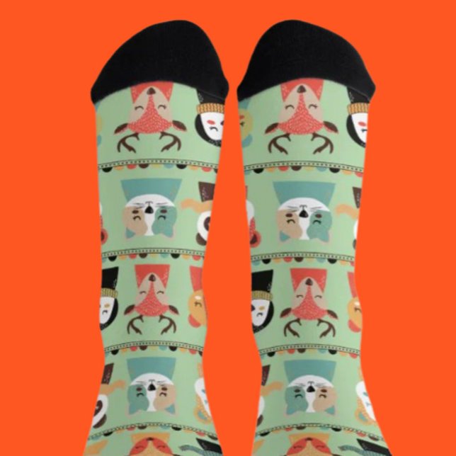 Woodland Whimsy Buddies Crew Socks (Creator Uploaded)