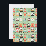 Woodland Whimsy Buddies Greeting Card<br><div class="desc">Send a bundle of cosy cheer with the *Woodland Whimsy Buddies Greeting Card*! Featuring an adorable lineup of sweet forest animals—pandas, deer, penguins, bears, cats, and dogs—dressed in snuggly scarves and sweaters, this charming design sits on a soft green backdrop for ultimate cuteness. Perfect for birthdays, baby showers, thank-yous, or...</div>