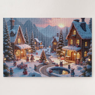 Woodland Whimsy Christmas Village Jigsaw Puzzle