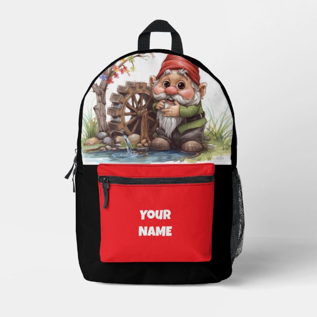 Woodland Whimsy Gnome Backpack (Front)